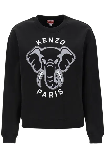 Kenzo Elephant Varsity Jungle Sweatshirt Black Female