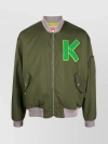 KENZO VARSITY LOGO-PATCH UTILITY POCKET BOMBER JACKET