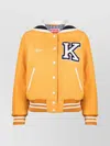 Kenzo Varsity Style Wool Bomber Jacket In Animal Print