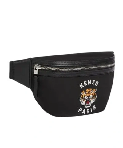 Kenzo Varsity Tiger Embroidered Belt Bag In Black