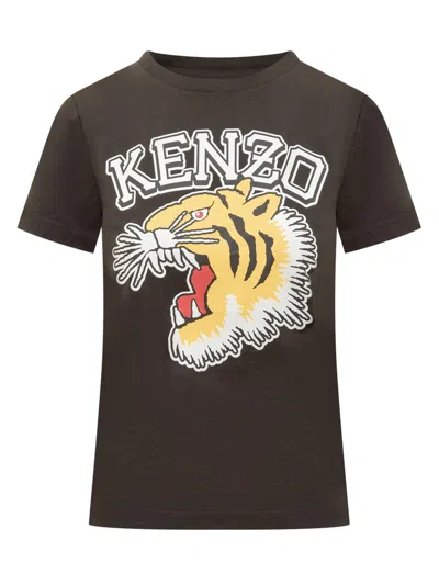 Kenzo Varsity Tiger T-shirt In Black
