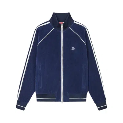 Pre-owned Kenzo Velvet Track Jacket 'midnight Blue'