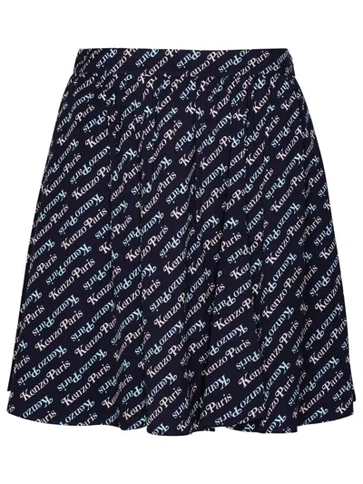 KENZO 'VERDY BY KENZO' BLUE VISCOSE MINISKIRT