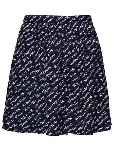 Kenzo 'verdy By ' Blue Viscose Miniskirt