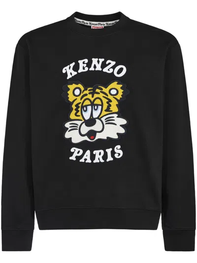 Kenzo Verdy Collection Embroidered Classic Sweatshirt In Black