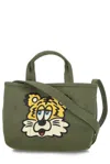 Kenzo Verdy Market Reversible Small Tote Bag In Khaki