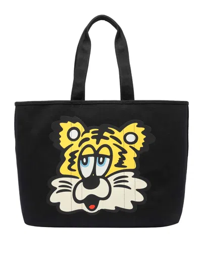 Kenzo Graphic Print Market Tote Bag In Black