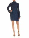 Kenzo Wave Long-sleeves Dress In Blue In Blue