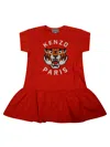 Kenzo Vestito Mm Jersey Tiger In Red
