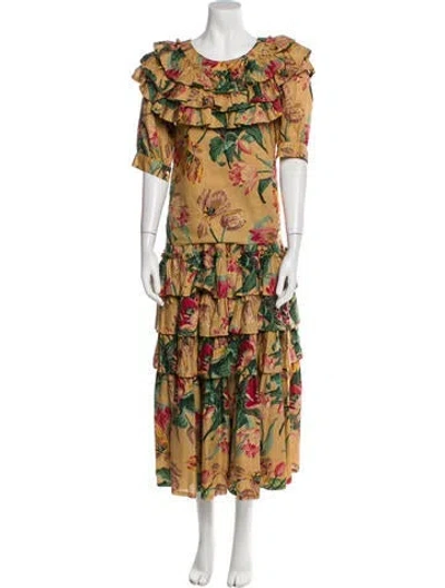 Pre-owned Kenzo Vintage 1980's Skirt Set In Brown