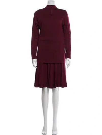 Pre-owned Kenzo Vintage 1990's Skirt Set In Burgundy