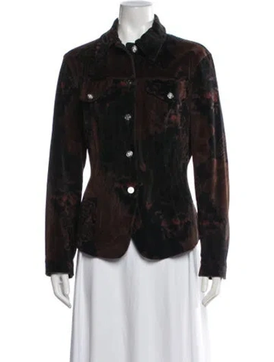 Pre-owned Kenzo Vintage Floral Print Jacket In Black