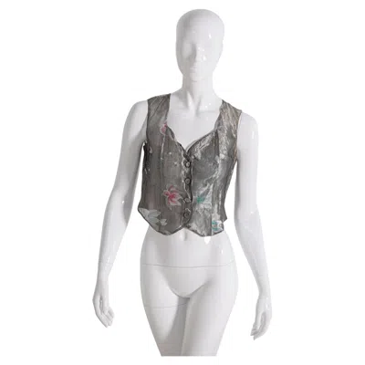 Pre-owned Kenzo Vintage Grey Organza Gilet In Gray