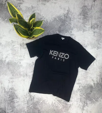 Pre-owned Kenzo Vintage  Paris Big Logo Luxury T Shirt In Black