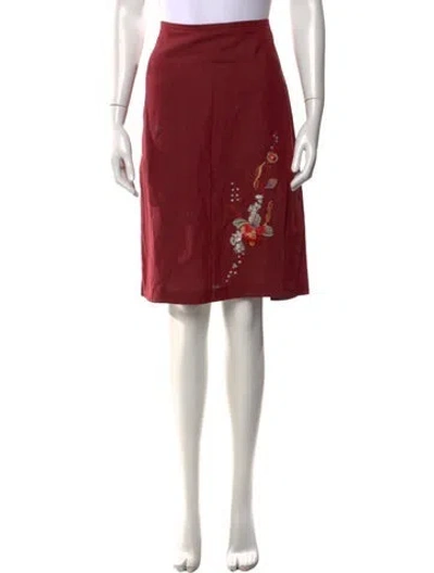 Pre-owned Kenzo Vintage Knee-length Skirt In Burgundy