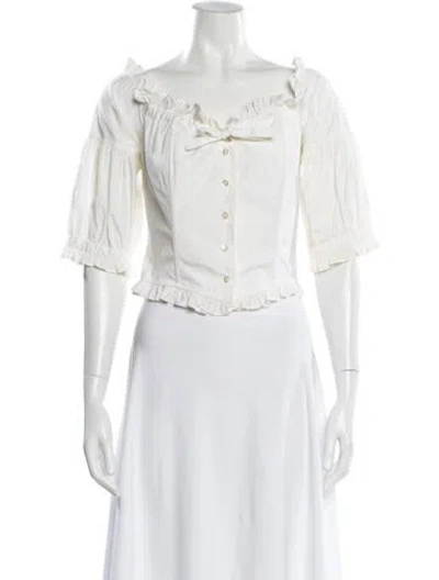 Pre-owned Kenzo Vintage Late 1980's - Early 1990's Blouse In Neutral