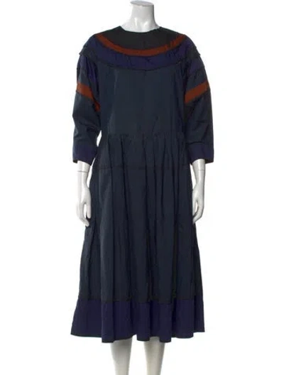 Pre-owned Kenzo Vintage Long Dress In Blue
