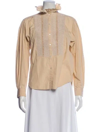 Pre-owned Kenzo Vintage Long Sleeve Blouse In Neutral