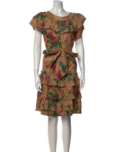 Pre-owned Kenzo Vintage Midi Length Dress In Neutrals