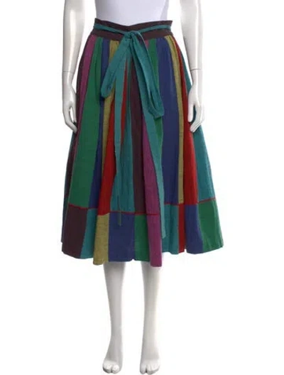 Pre-owned Kenzo Vintage Midi Length Skirt In Blue/purple