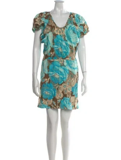 Pre-owned Kenzo Vintage Mini Dress In Blue