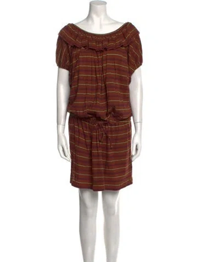 Pre-owned Kenzo Vintage Mini Dress In Brown