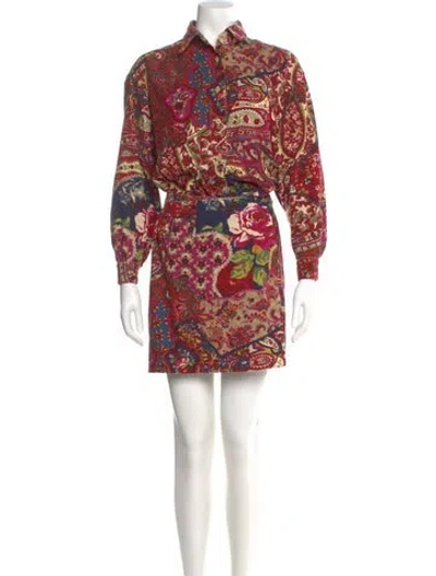 Pre-owned Kenzo Vintage Mini Dress In Red