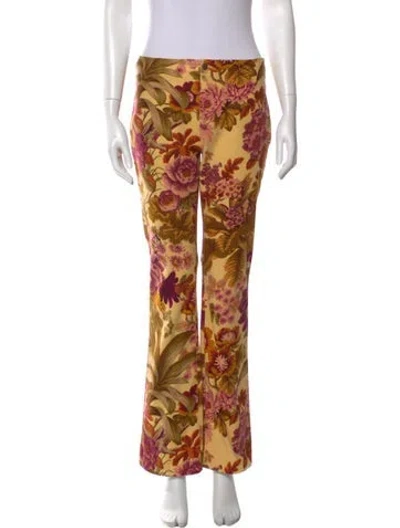 Pre-owned Kenzo Vintage Wide Leg Pants In Yellow