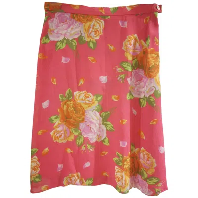 Pre-owned Kenzo Vintage Women's Pink Viscose Skirt, Size Fr 38, Made In France
