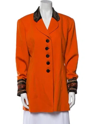 Pre-owned Kenzo Vintage Wool Blazer In Orange
