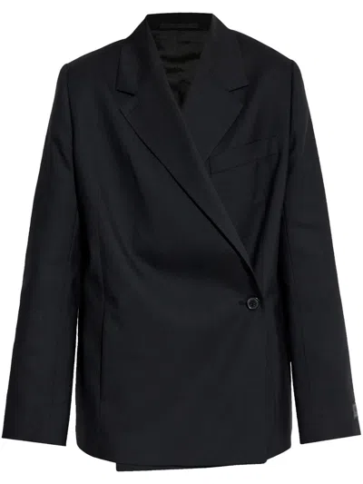 Kenzo Double-breasted Wool Blazer In Black