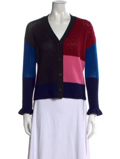 Pre-owned Kenzo Virgin Wool Colorblock Pattern Sweater In Black