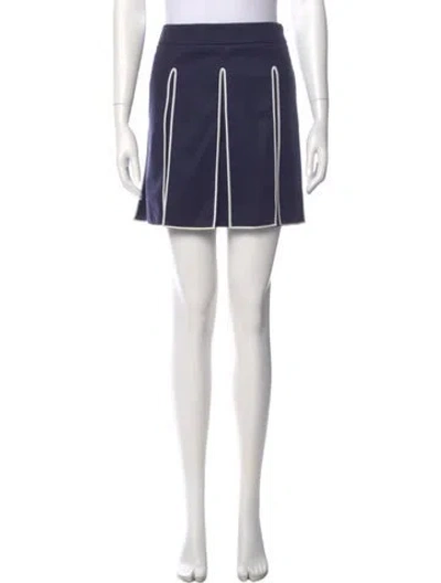 Pre-owned Kenzo Virgin Wool Mini Skirt In Blue