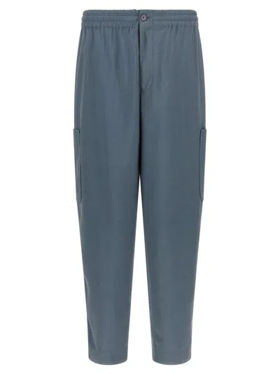 Kenzo Viscose-wool Blend Cargo Pants In Gray