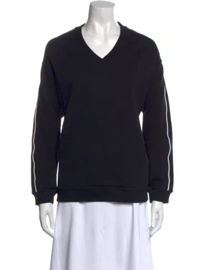 Pre-owned Kenzo V-neck Long Sleeve Sweatshirt In Black