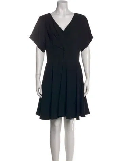 Pre-owned Kenzo V-neck Mini Dress In Black