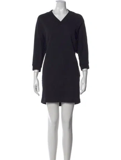 Pre-owned Kenzo V-neck Mini Dress In Black
