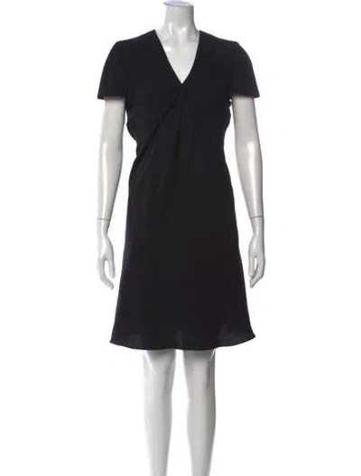 Pre-owned Kenzo V-neck Mini Dress In Black
