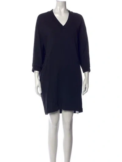 Pre-owned Kenzo V-neck Mini Dress In Blue