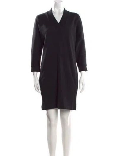 Pre-owned Kenzo V-neck Mini Dress W/ Tags In Black