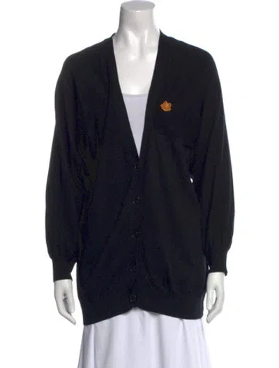 Pre-owned Kenzo V-neck Sweater In Black