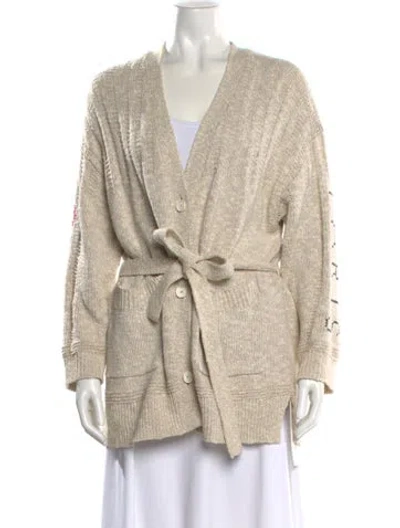 Pre-owned Kenzo V-neck Sweater In Neutral