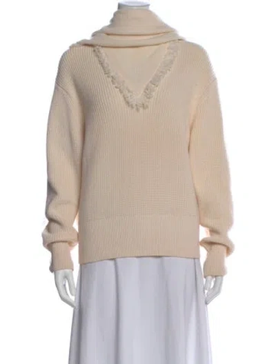 Pre-owned Kenzo V-neck Sweater In Neutral