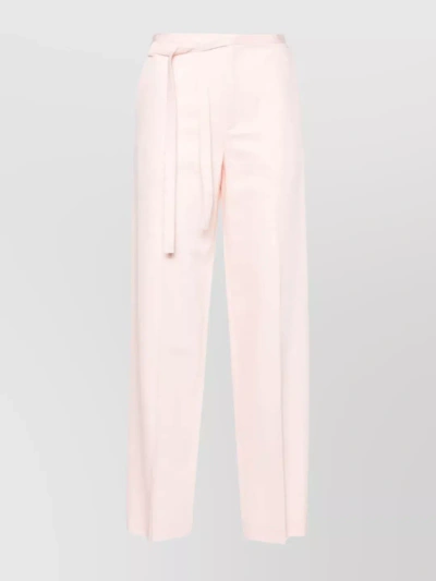 Kenzo Waist Belted Straight Leg Trousers In White