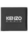 Kenzo Logo-embossed Leather Wallet In Black