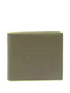 Kenzo Emboss Bi-fold Wallet With Clean Lines In Beige