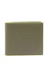 Kenzo Emboss Bi-fold Wallet With Clean Lines In Beige