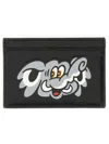 Kenzo Elephant Print Leather Cardholder In Black