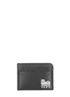 Kenzo Tiger-logo Leather Cardholder In Black