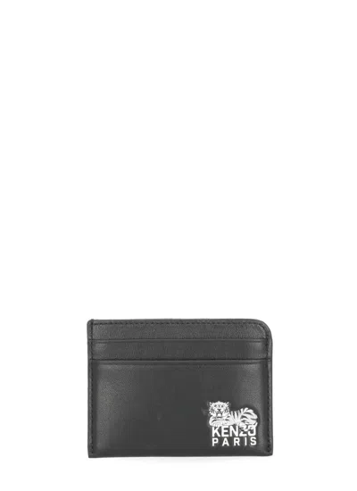 Kenzo Happy Tiger Card Holder In Black